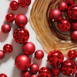 Northlight Seasonal 50ct. 2-Finish Christmas Ball Red Ornaments