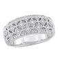 Sterling Silver 1/10ct Diamond Wide Band Eternity Ring - image 1