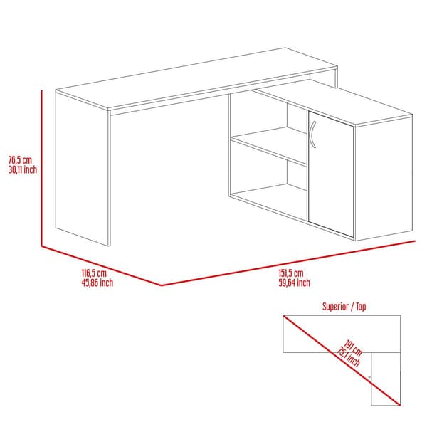 FM FURNITURE Antlia L-Shaped Desk