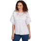 Womens Ruby Rd. Bali Bliss Flutter Sleeve Tropical Blouse - image 3
