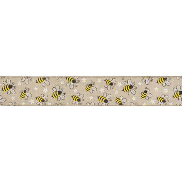 Northlight Seasonal 30ft. Bumblebee Wired Spring Craft Ribbon