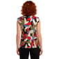 Womens AK Anne Klein Cap Sleeve Button Front Leaf Blouse - image 2