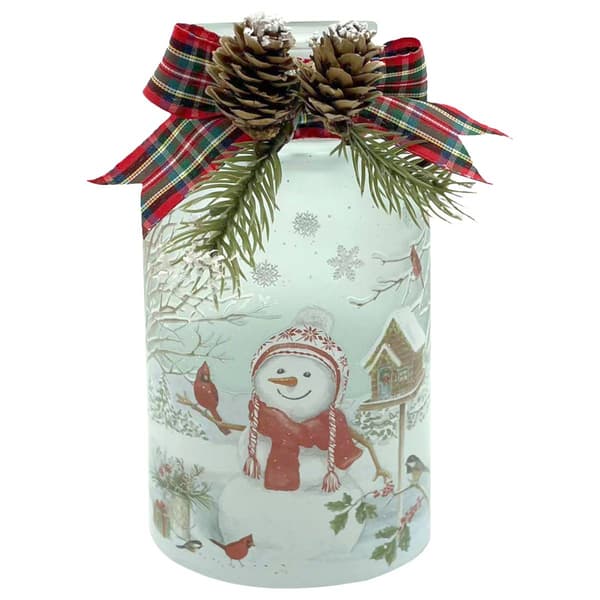 Transpac LED Glass Jar w/ Pinecone - image 