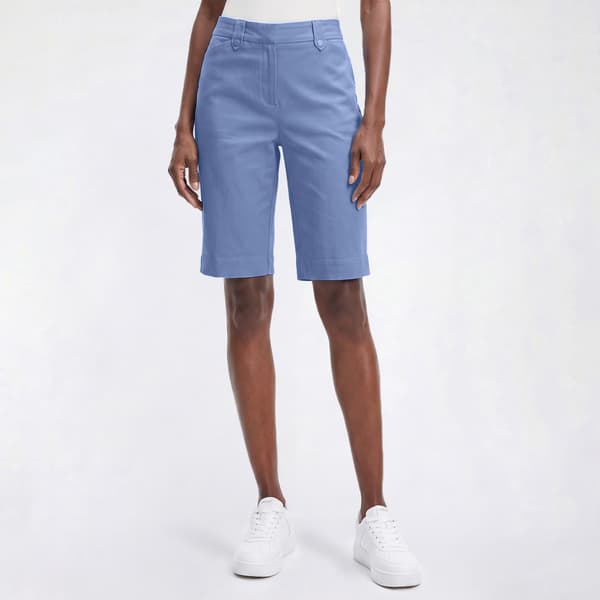 Petite Napa Valley Solid Button Loop Bermuda Shorts
