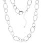 Design Collection Silver-Tone Hammered Oval Links Chain Necklace - image 1