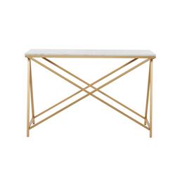 9th & Pike(R) White Metal Contemporary Console Table