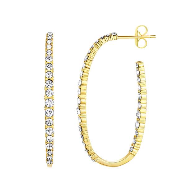 Cubic Zirconia Hoop Earrings - image 