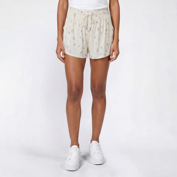 Juniors No Comment Dolphin Ditsy Floral Shorts w/ Cell Pocket - image 