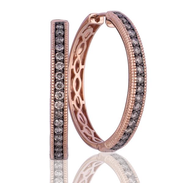 Le Vian Chocolatier(R) Chocolate Diamonds(R)/Rose Gold Hoop Earrings - image 