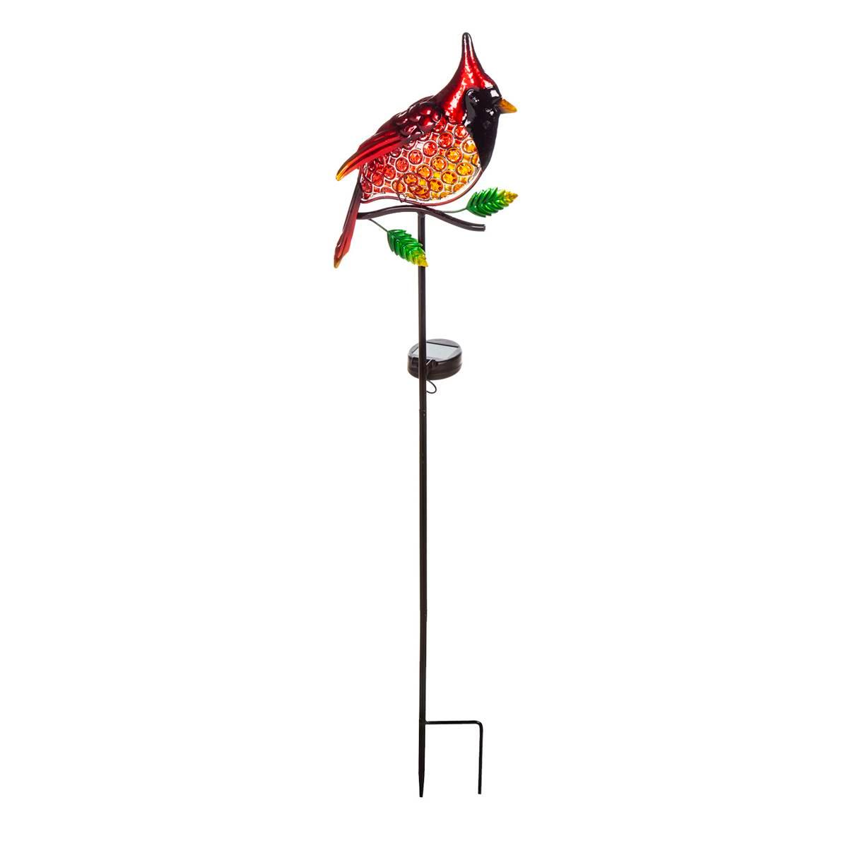 Evergreen Cardinal Solar Garden Stake
