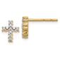 Pure Fire 14kt. Gold Lab Grown Diamond Cross Post Earrings - image 1