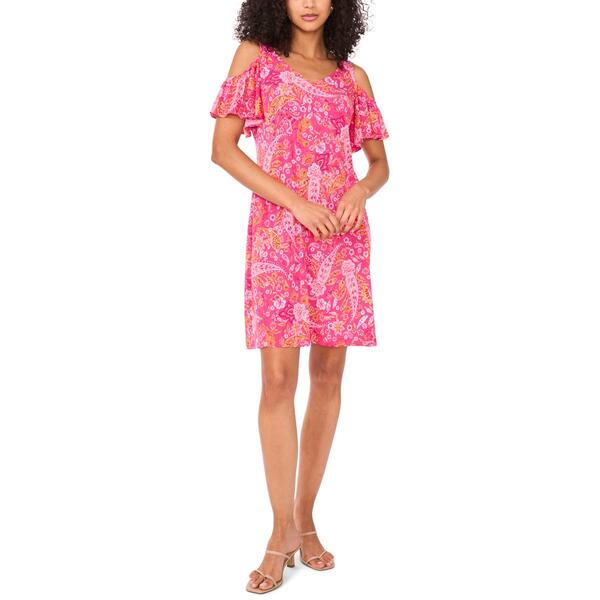Petite MSK Cold Shoulder Paisley Swing Shift Dress - image 