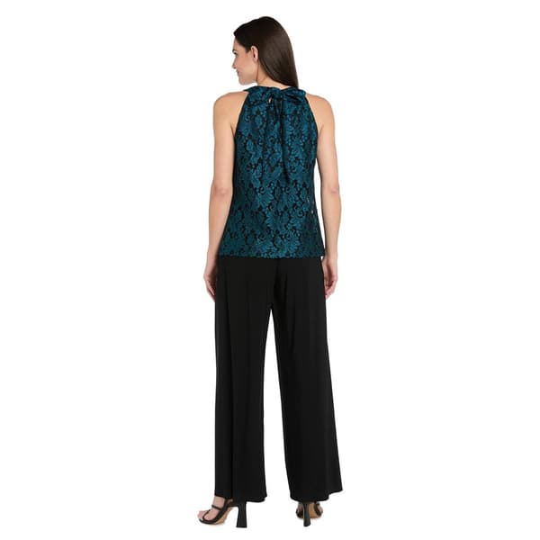 Petite R&M Richards Sleeveless Lace Halter Neck Jumpsuit