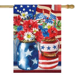 Northlight Seasonal 28in. Americana Floral Bouquet Garden Flag