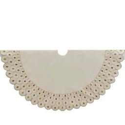 Kurt S. Adler 60in. Scalloped Ivory Embroidered Tree Skirt