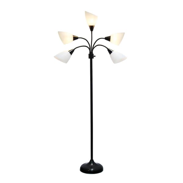 Simple Designs Multi Head Five Light Medusa Gooseneck Floor Lamp