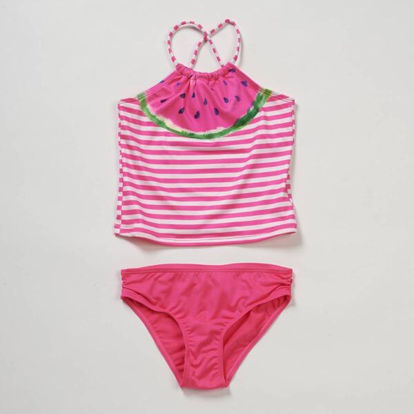 Girls &#40;7-16&#41; Pink Platinum&#40;R&#41; 2pc. Watermelon Tankini Swim Set - image 