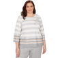 Plus Size Alfred Dunner Comfort & Joy Star Stripe Embellished Cr - image 1