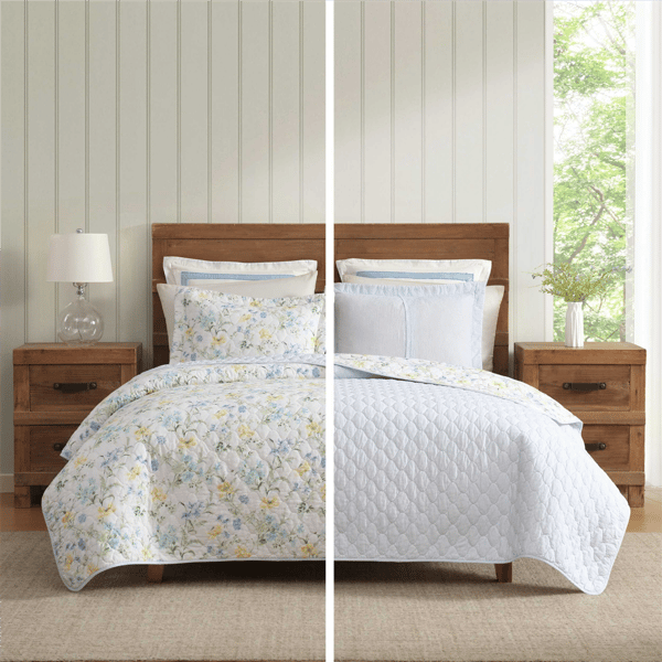 Laura Ashley Poppy Meadow Reversible Qulit Set