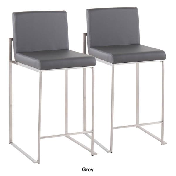 LumiSource Fuji Contemporary High Back Counter Stools - Set of 2