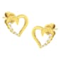 Haus of Brilliance 14kt. Gold 1/8ctw. Diamond Heart Earrings - image 1