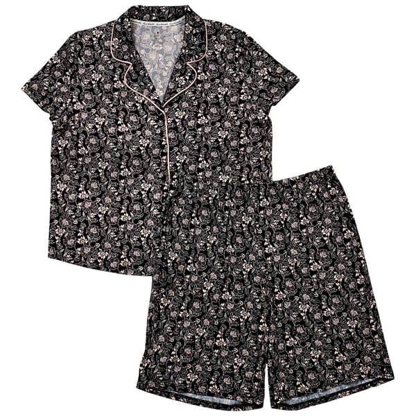 Womens Gloria Vanderbilt Short Sleeve Floral Bermuda Pajama Set - image 