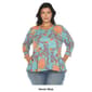 Plus Size White Mark 3/4 Sleeve Paisley Peacock Top - image 6