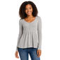 Juniors Madden Girl Long Sleeve Rib Henley Babydoll Top - image 1