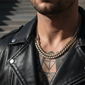 Mens Iron Saints 8.5mm Cuban Link Silver & Gold Necklace - image 2