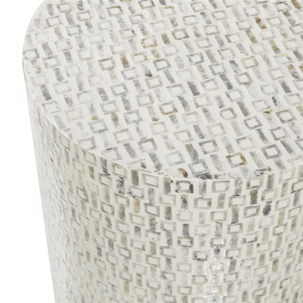 9th & Pike® Contemporary White Mother Of Pearl Shell Accent Table