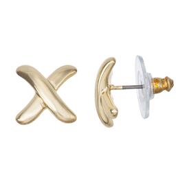 Napier Gold-Tone Bound Together X Stud Pierced Post Earrings