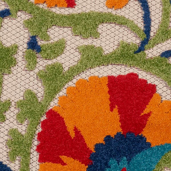 Nourison Aloha Bloom Vines Transitional Indoor/Outdoor Round Rug
