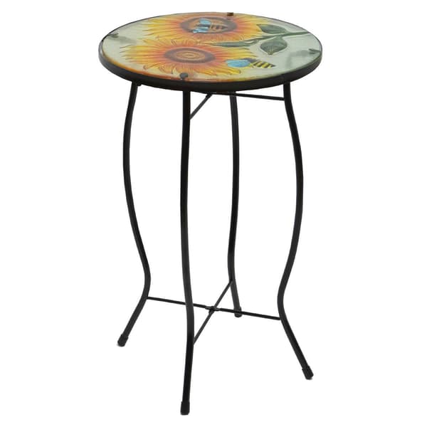 Northlight Seasonal 19in. Sunflower & Bumblebee Patio Side Table