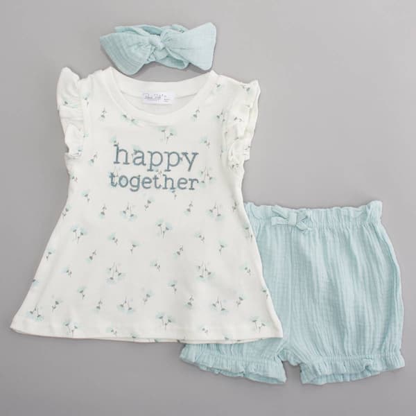 Toddler Girl Rene Rofe(R) 3pc. Together Floral Top & Shorts Set - image 