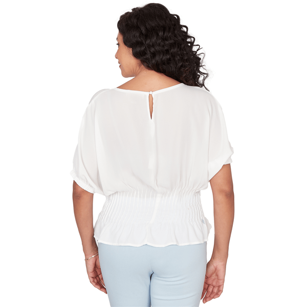 Womens Emaline Limoncello Sunrise Elbow Sleeve Pintuck Blouse - image 