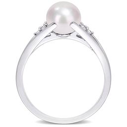 Gemstone Classics™ Pearl & Diamond Split-Shank Ring