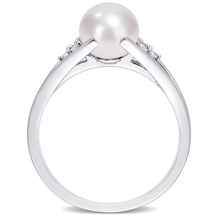 Gemstone Classics™ Pearl & Diamond Split-Shank Ring