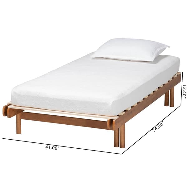 Baxton Studio Bolivia Walnut Brown Wood Expandable Bed Frame