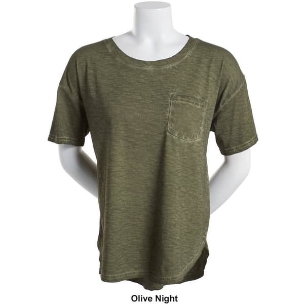 Petite Architect&#174; Cap Sleeve Pigment Dyed One Pocket Tee