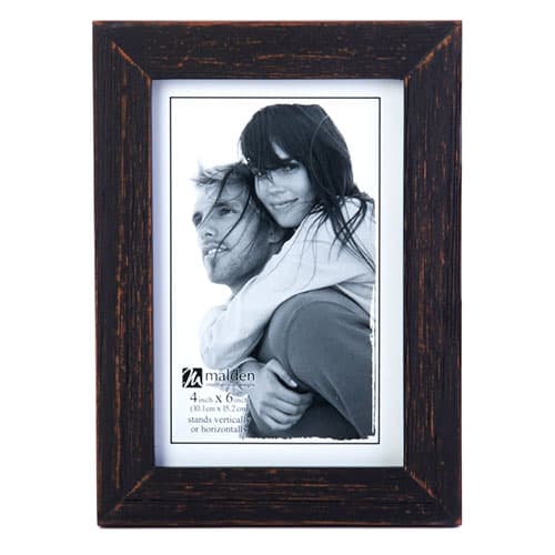 Malden Rough Black Linear Frame - 4x6