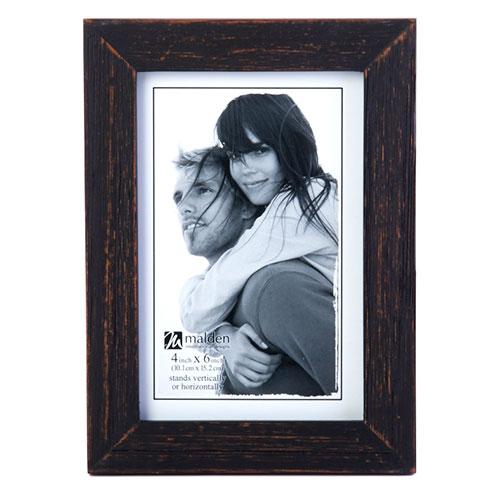 Malden Rough Black Linear Frame - 4x6