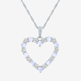 Gemstone Classics&#40;tm&#41; Lab Created Opal & Sapphire Heart Pendant