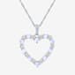 Gemstone Classics(tm) Lab Created Opal & Sapphire Heart Pendant - image 1