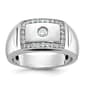Mens Diamond Classics&#40;tm&#41; 10kt White Gold Square Rimmed Diamond Ring - image 1