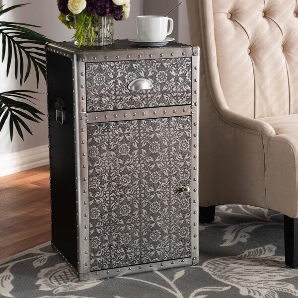 Baxton Studio Cosette Collection Floral Accent Cabinet - image 
