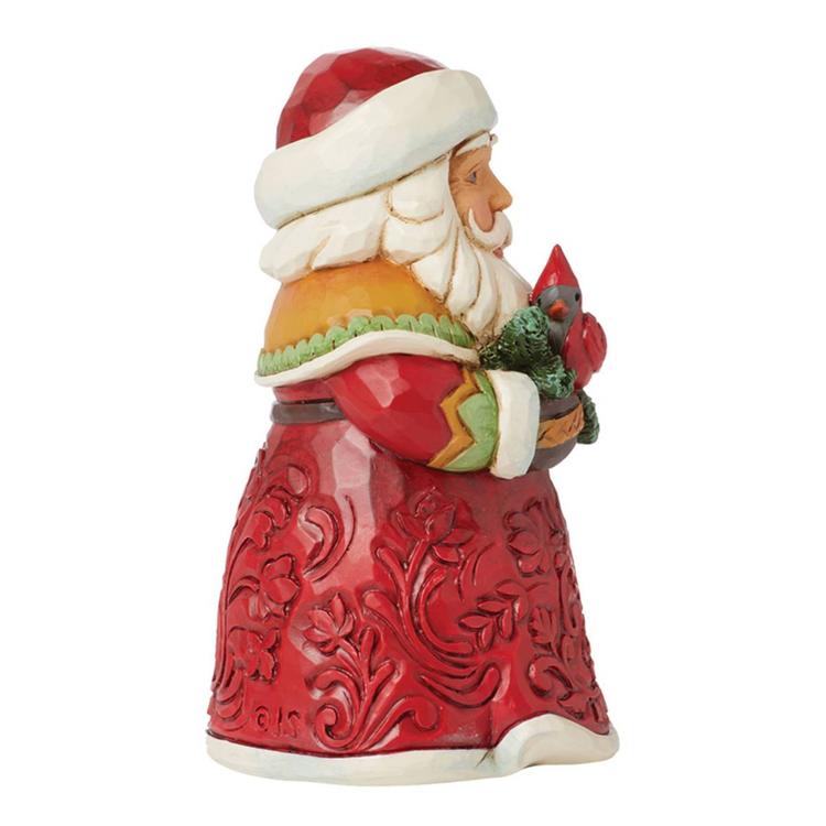 Jim Shore Heartwood Creek Mini Santa w/ Cardinal Christmas Figure
