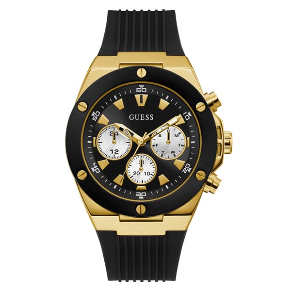 Mens Guess Black &amp; Gold Sub Dial Watch - GW0057G1
