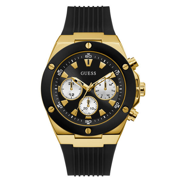 Mens Guess Black &amp; Gold Sub Dial Watch - GW0057G1 - image 