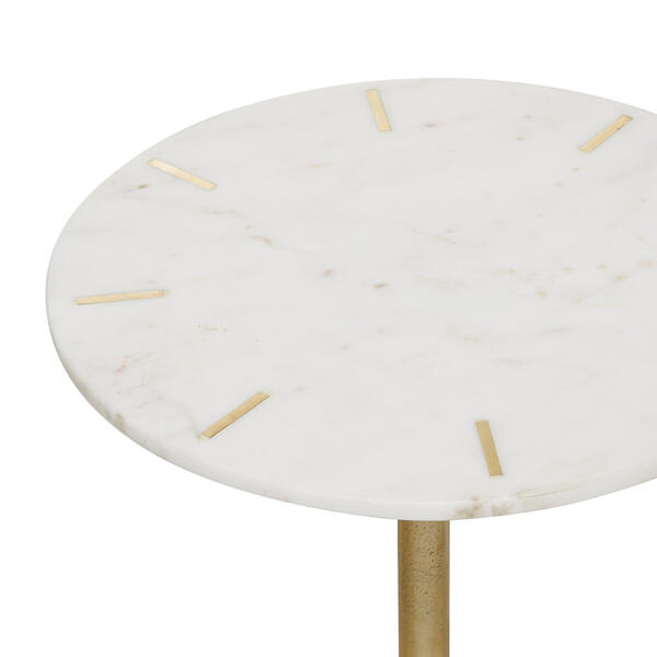 9th & Pike&#174; White Marble Contemporary Accent Table