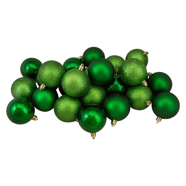 Northlight Seasonal 24ct. 60mm Green Christmas Ball Ornaments - image 